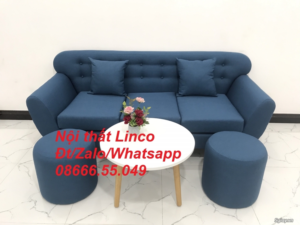 Sofa băng nhỏ giá rẻ|Sofa văng màu xanh dương nước biển ở tại Trà Vinh - 1