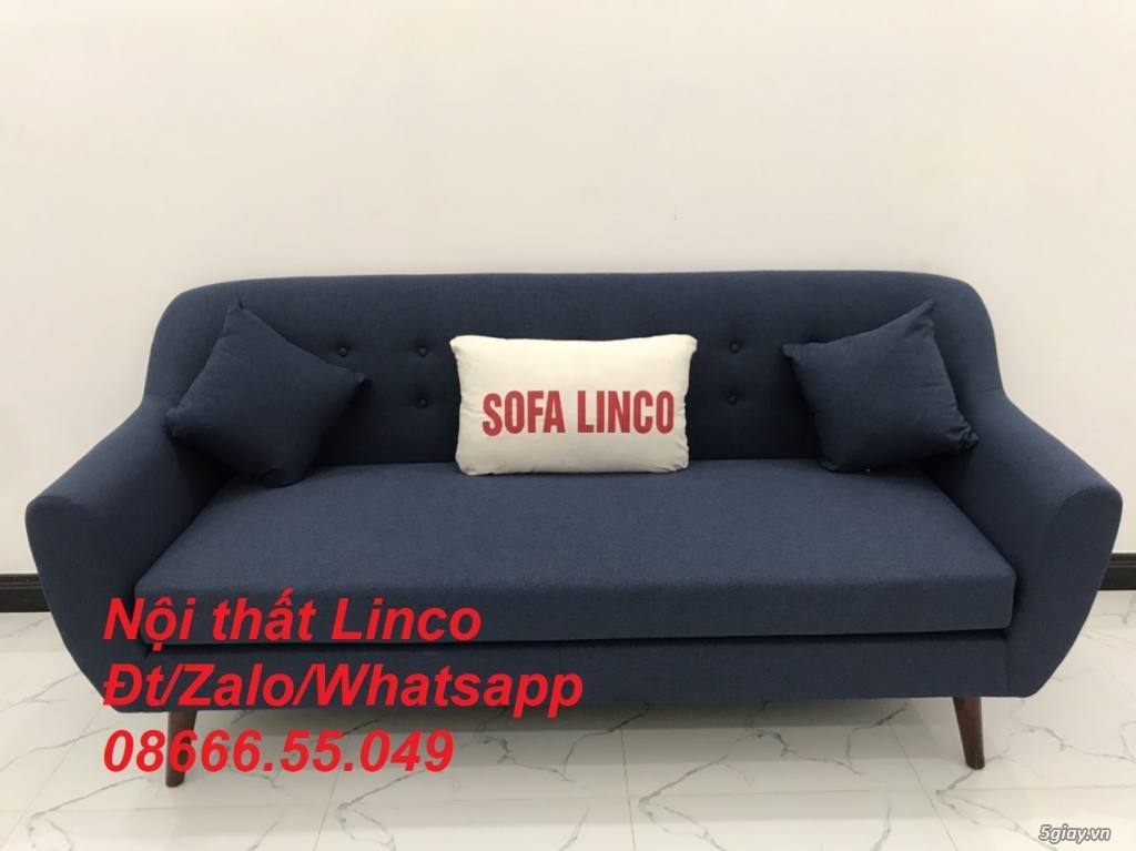 Bộ bàn ghế sopha salon Sofa băng xanh dương đậm đen rẻ ở Trà Vinh - 3