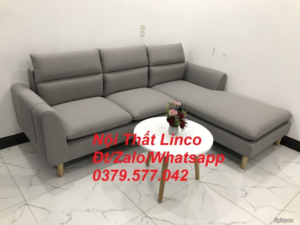 Sofa giá rẻ Ghế sofa góc L xám trắng đẹp giá rẻ nhỏ Linco Đồng Tháp - 2