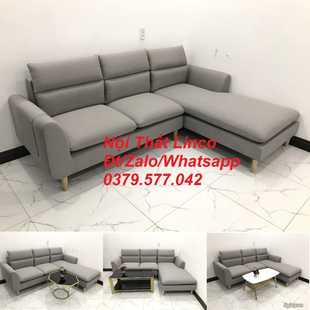 Sofa giá rẻ Ghế sofa góc L xám trắng đẹp giá rẻ nhỏ Linco Đồng Tháp