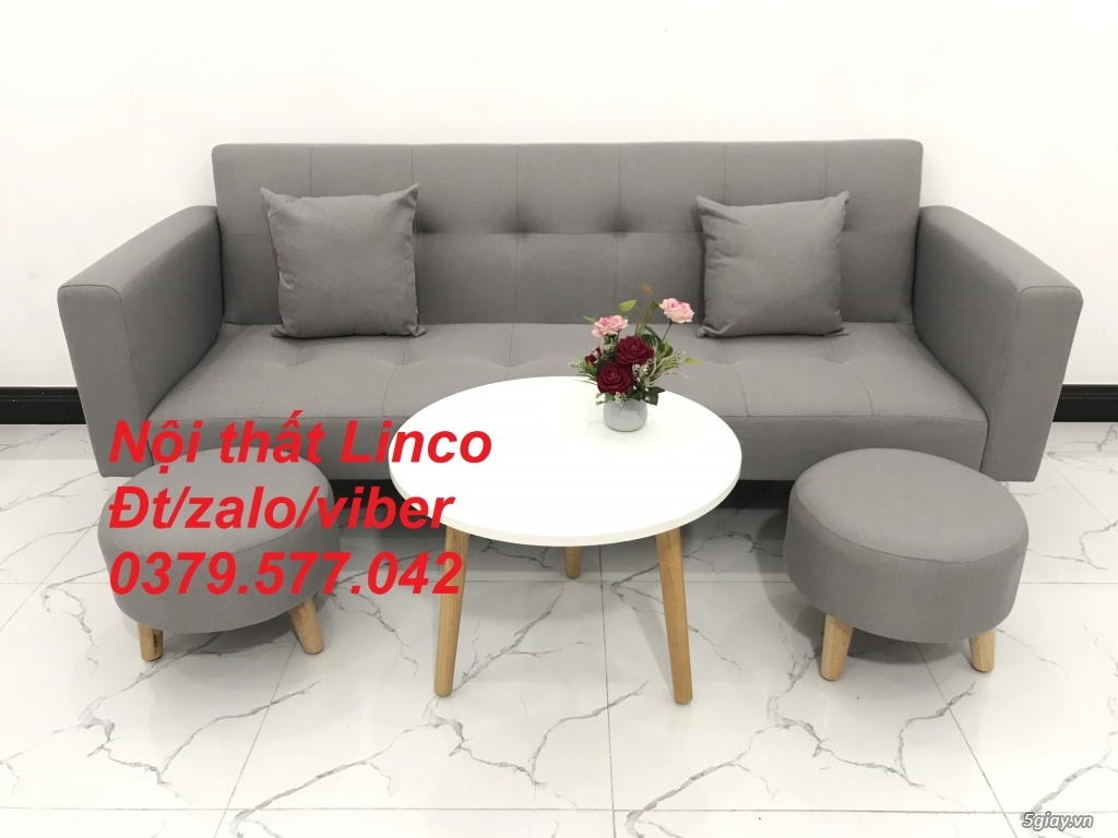 Bộ sofa bed sofa giường băng dài màu xám trắng ghi giá rẻ Đồng Tháp - 3