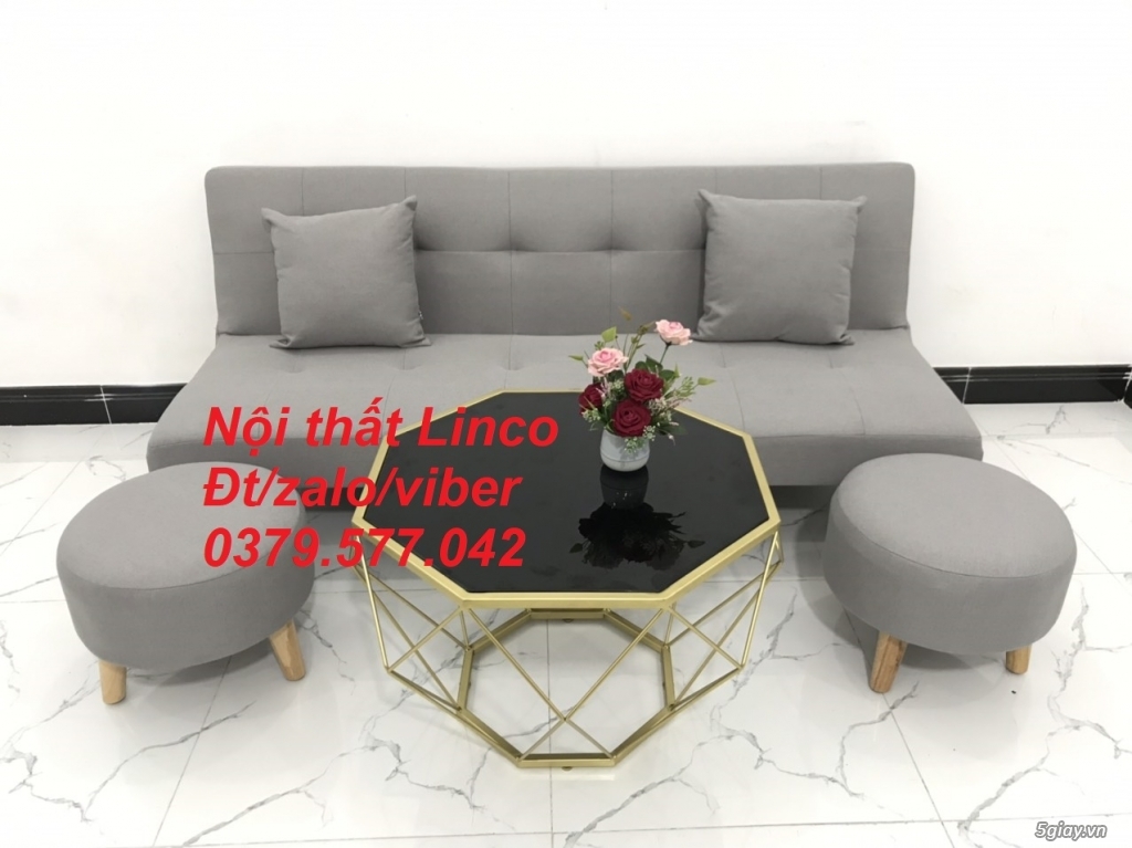 Bộ bàn ghế sofa bed, sofa giường xám trắng ghi tro bạc Linco Tây Ninh - 5