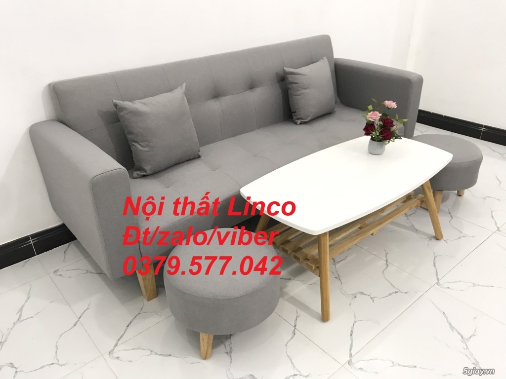 Bộ sofa bed sofa giường băng dài màu xám trắng ghi giá rẻ Đồng Tháp - 5