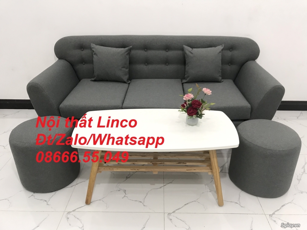 Sofa băng màu xám lông chuột đậm đen | Sofa văng dài 1m9 ở tại Phú Yên - 2