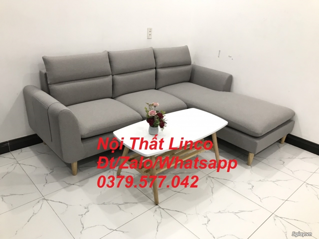 Sofa giá rẻ Ghế sofa góc L xám trắng đẹp giá rẻ nhỏ Linco Đồng Tháp - 4