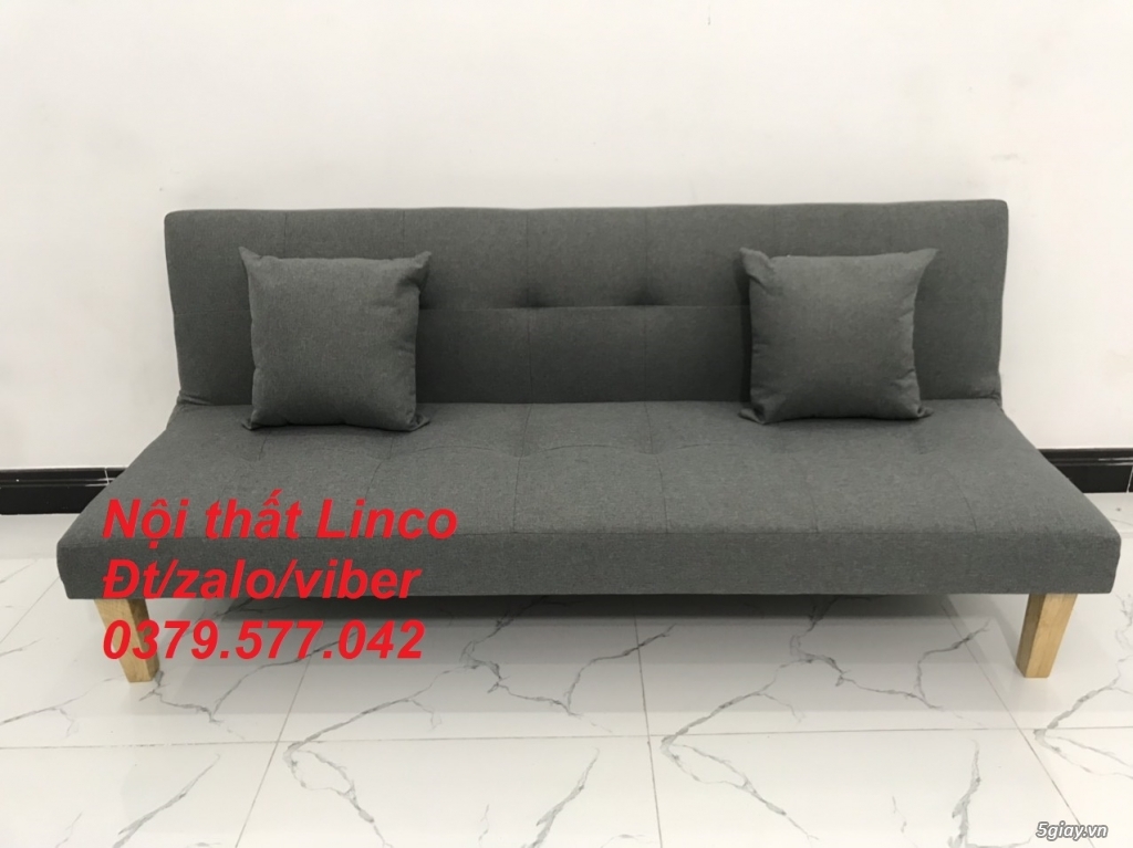 Bộ bàn ghế sofa giường sofa bed xám lông chuột đậm Đồng Tháp - 2