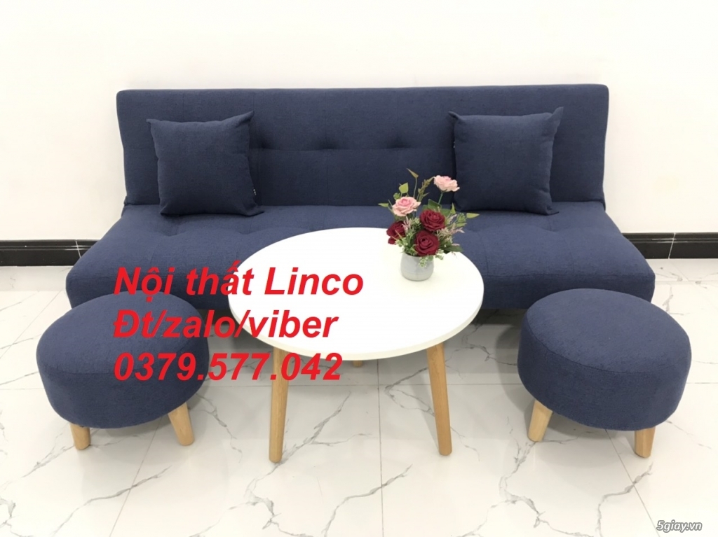 Bộ bàn ghế sofa bed, sofa bật thành giường xanh dương đậm Đồng Tháp - 4
