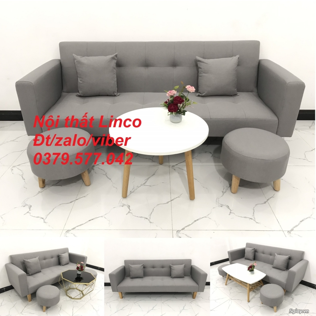 Bộ sofa bed sofa giường băng dài màu xám trắng ghi giá rẻ Đồng Tháp