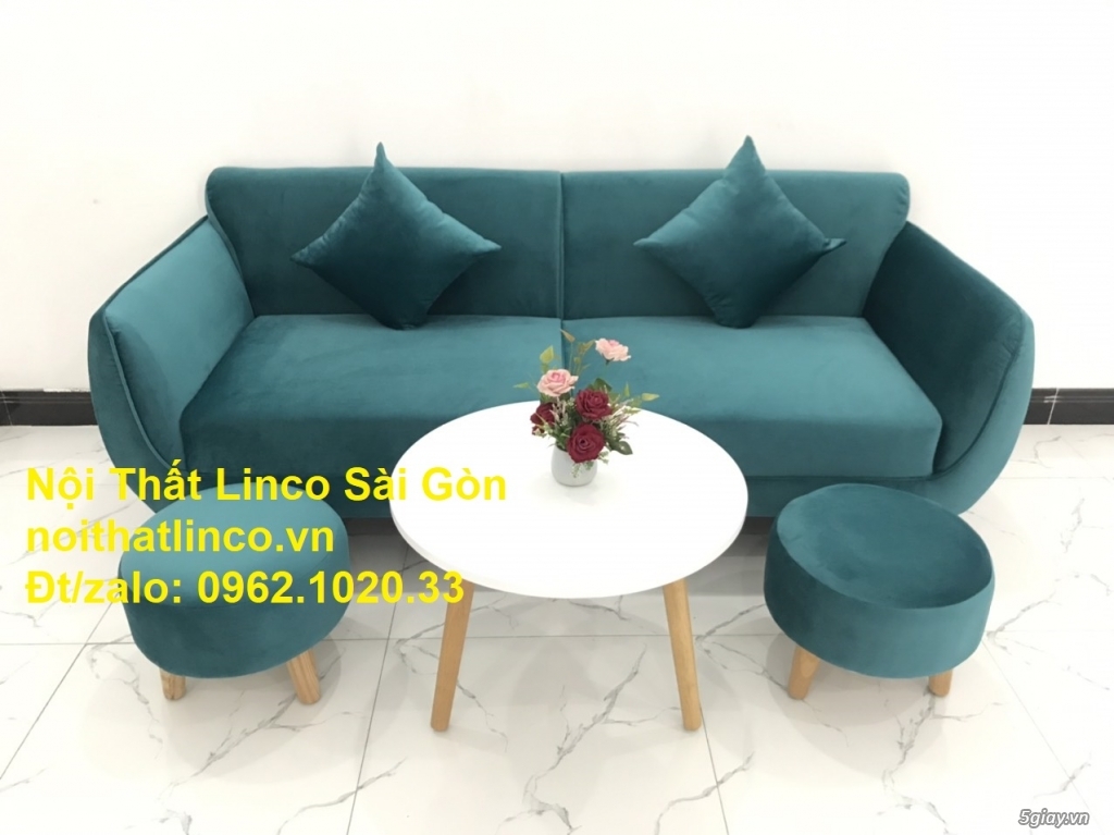 Ghế sopha salong băng văng 1m9 màu xanh cổ vịt rẻ đẹp ở tại Linco SG - 1