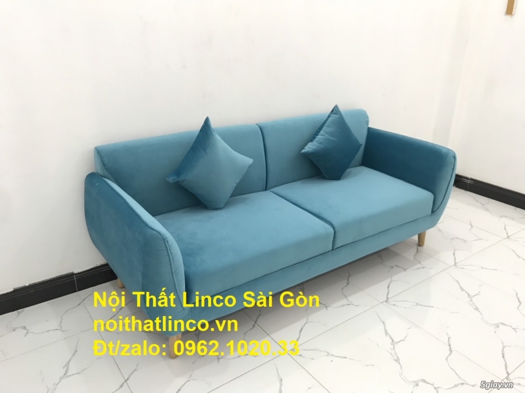Sofa băng dài 1m9 | Màu xanh dương nước biển rẻ đẹp | Nội thất Linco - 4