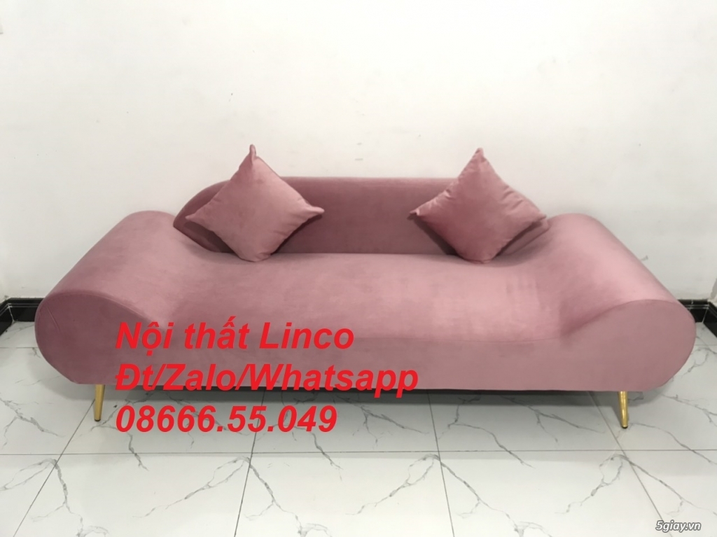bộ sofa văng băng thuyền dài 2m hồng phấn giá rẻ đẹp ở Nội thất Cà Mau - 4