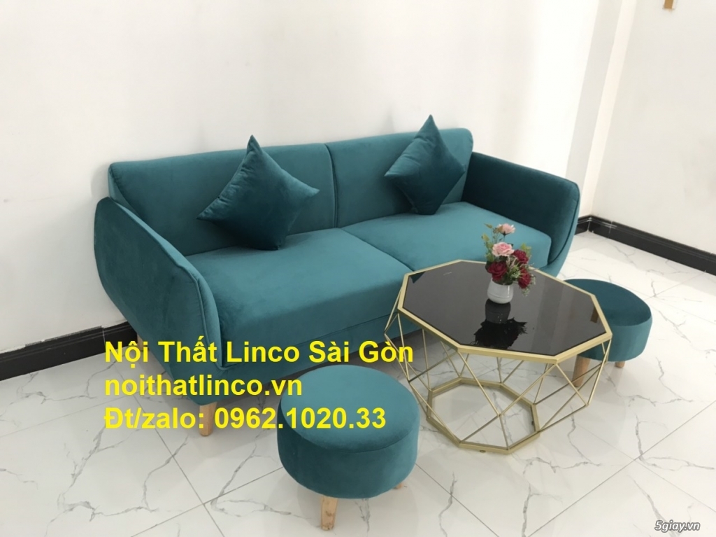 Ghế sopha salong băng văng 1m9 màu xanh cổ vịt rẻ đẹp ở tại Linco SG - 5