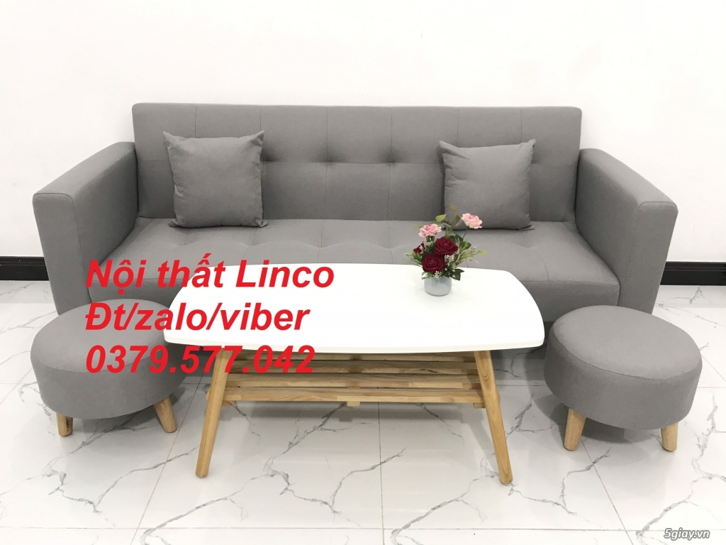 Bộ sofa bed sofa giường băng dài màu xám trắng ghi giá rẻ đẹp An Giang - 5