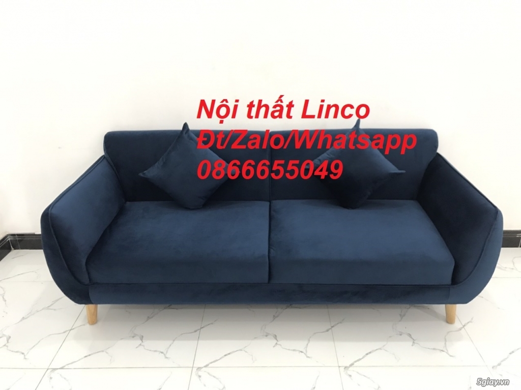 Bộ ghế sofa băng màu xanh dương đen giá rẻ đẹp ở  Phan Rang Ninh Thuận - 4