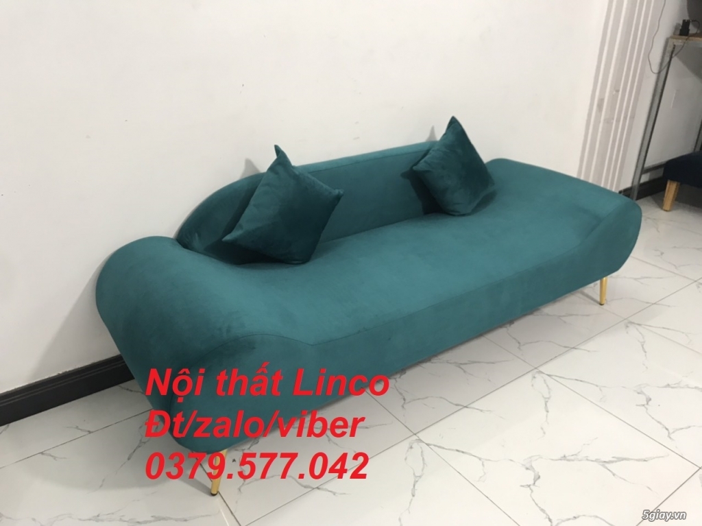 Bộ ghế sopha sofa băng văng thuyền 2m màu xanh lá cây Linco An Giang - 1