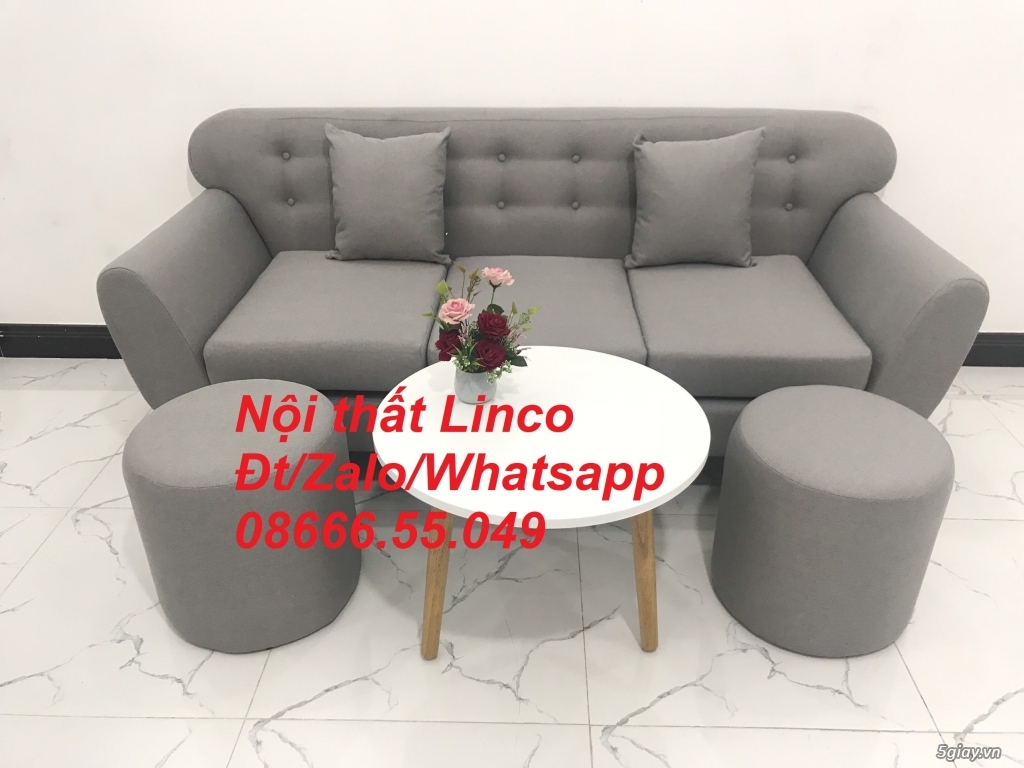 Sofa băng màu xám trắng ghi, sofa xám tro giá rẻ Nội thất Ninh Thuận - 1
