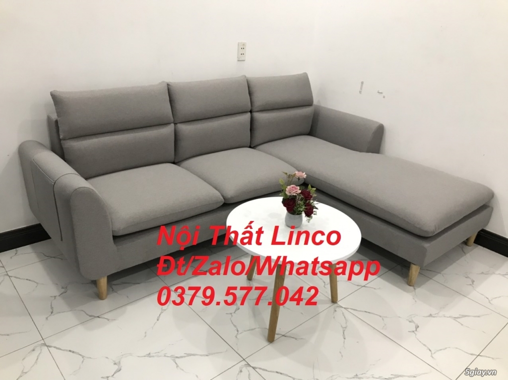Sofa góc giá rẻ Ghế sofa góc L xám trắng đẹp giá rẻ nhỏ Linco Đà Nẵng - 2