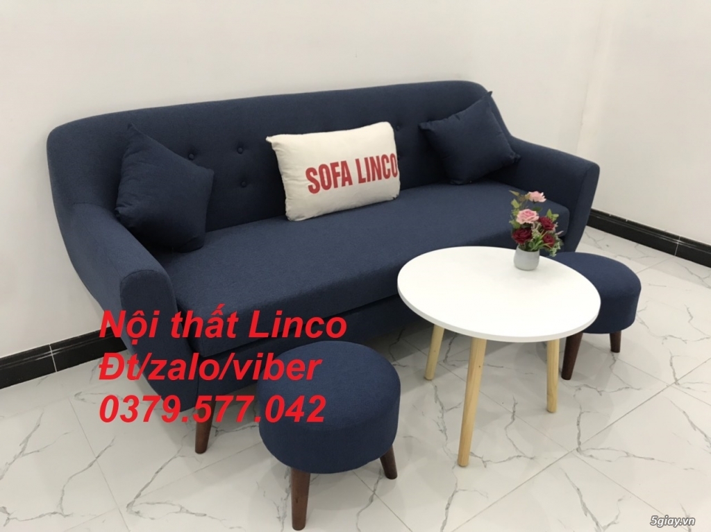 Bộ bàn ghế sopha salon Sofa băng xanh dương đậm Linco Đà Nẵng - 5