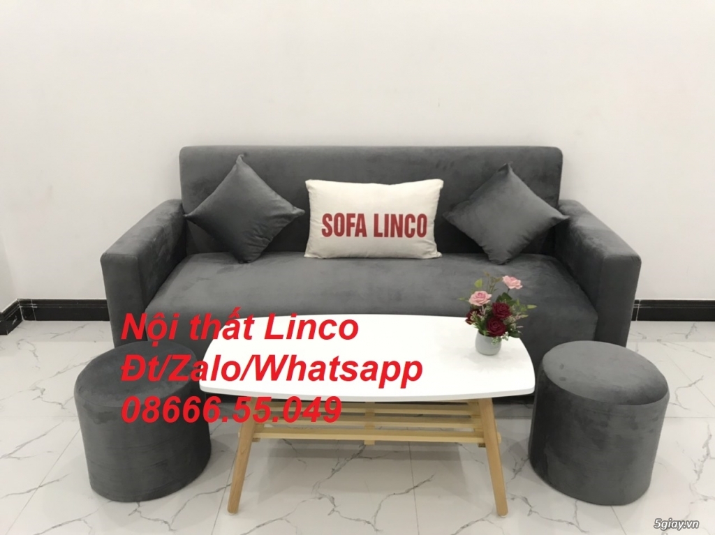 Bộ bàn ghế Sofa băng xám lông chuột giá rẻ đẹp ở Nội Thất Linco Pleiku - 2