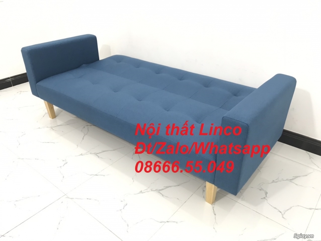 Bộ ghế sofa giường bed (băng) màu xanh da trời rẻ ở Nội Thất Gia Lai - 3