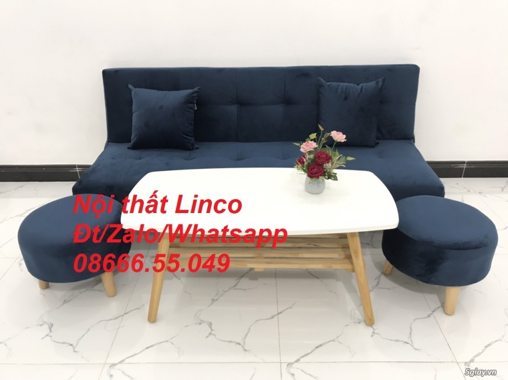Bộ bàn ghế sofa bed  giường xanh dương đậm ở Nội Thất Linco Gia Lai - 2