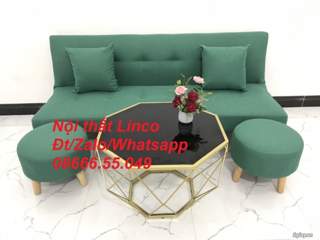 Bộ ghế  sofa bed giường xanh ngọc rẻ đẹp tại Nội Thất Linco Quảng Trị - 3