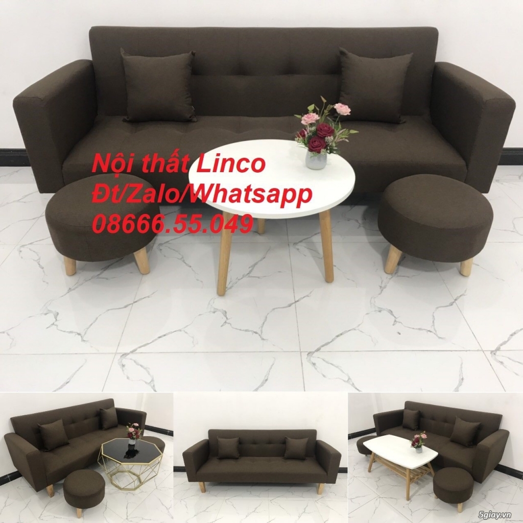 Bộ ghế sofa bed sofa giường  màu nâu cafe đậm đen rẻ ở Pleiku Gia Lai