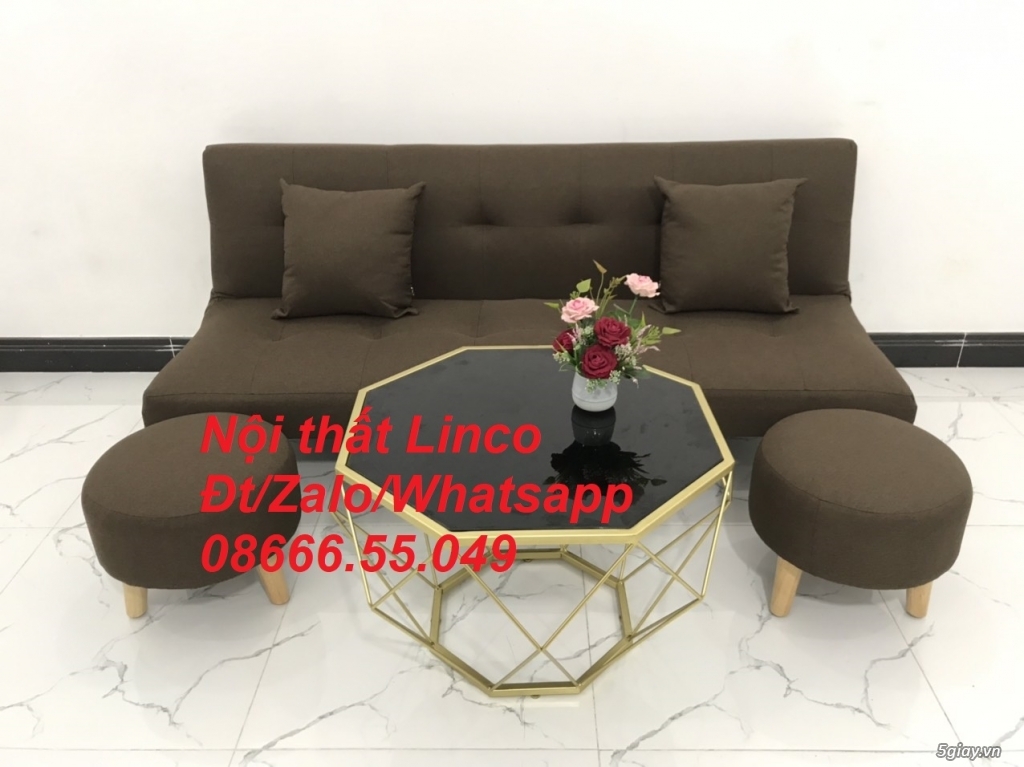 Bộ ghế sofa giường bed màu nâu cafe rẻ đẹp tại Nội Thất Linco Đông Hà - 3