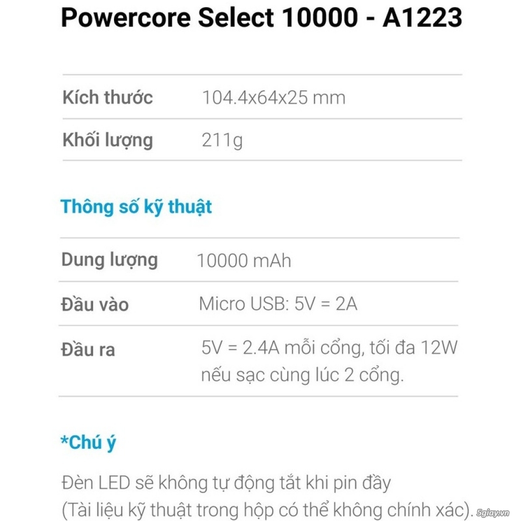 Pin Sạc Dự Phòng ANKER PowerCore Select 10000mAh - A1223 - 1