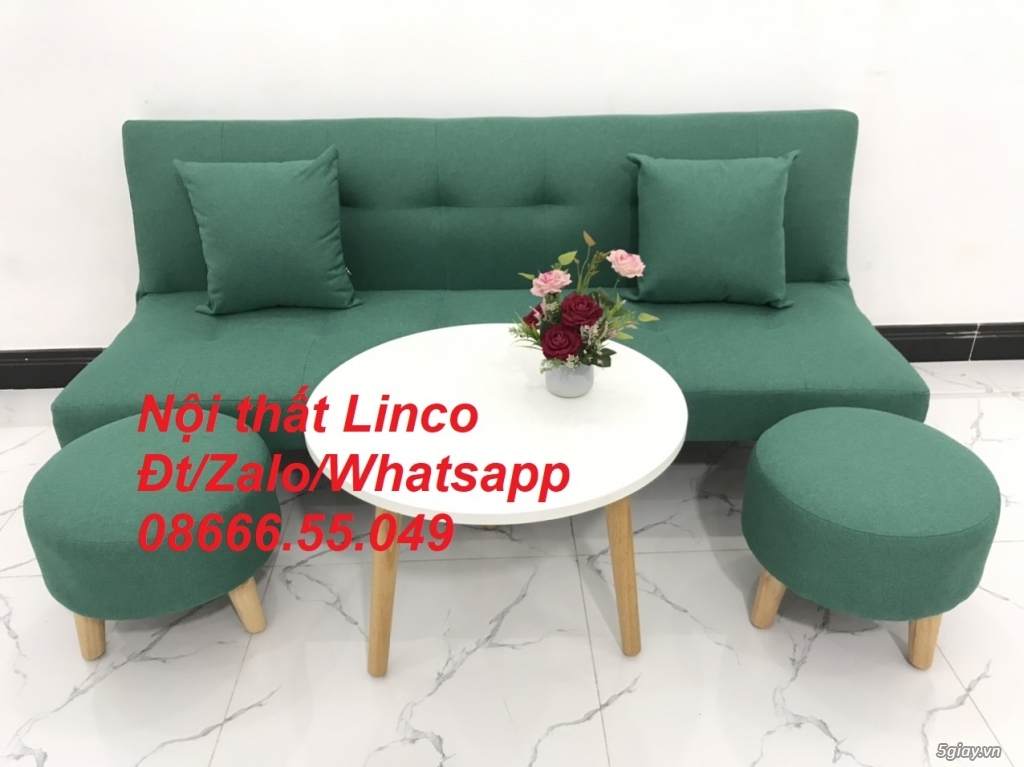Bộ ghế  sofa bed giường xanh ngọc rẻ đẹp tại Nội Thất Linco Quảng Trị - 1