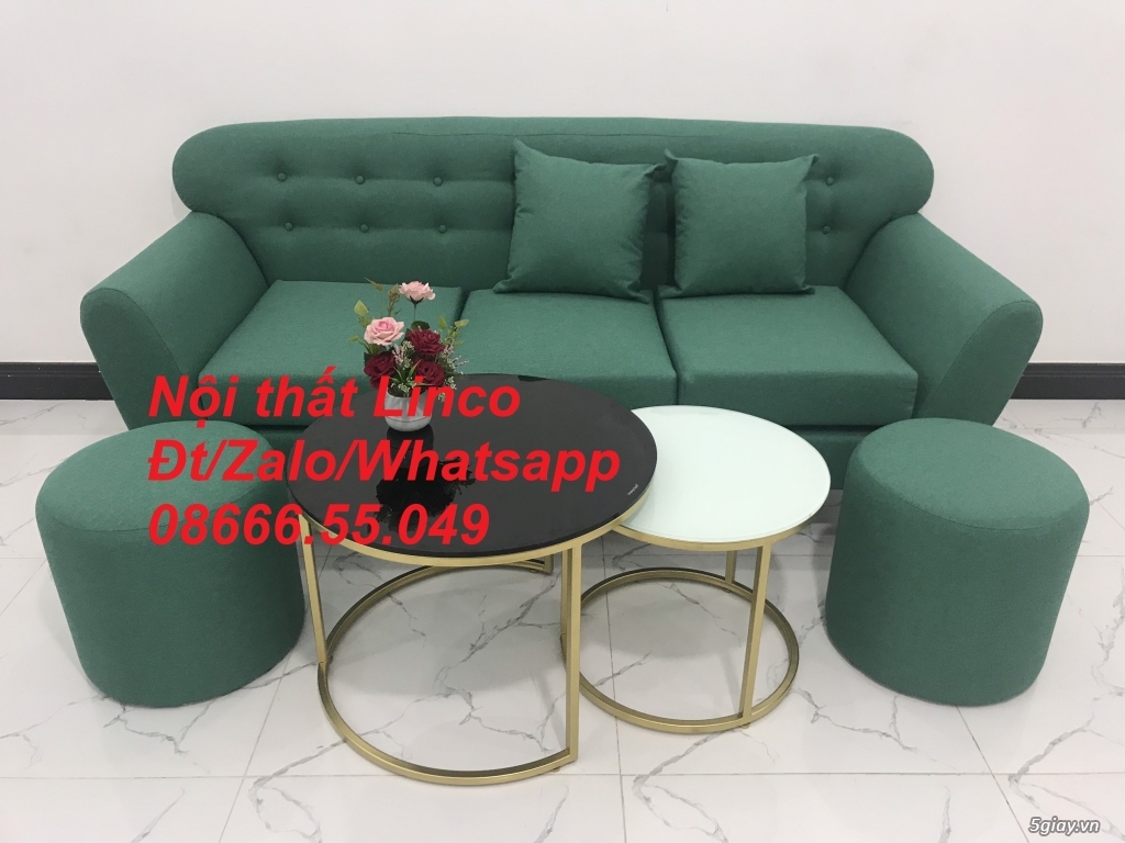Bộ bàn ghế sofa băng văng màu xanh ngọc rẻ đẹp Nội Thất Pleiku Gia Lai - 3