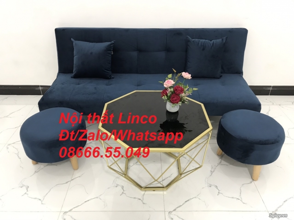 Bộ bàn ghế sofa bed  giường xanh dương đậm ở Nội Thất Linco Gia Lai - 3