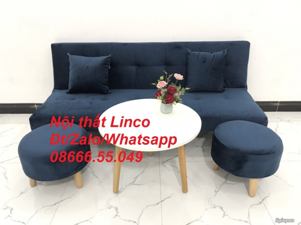 Bộ bàn ghế sofa bed  giường xanh dương đậm ở Nội Thất Linco Gia Lai - 1