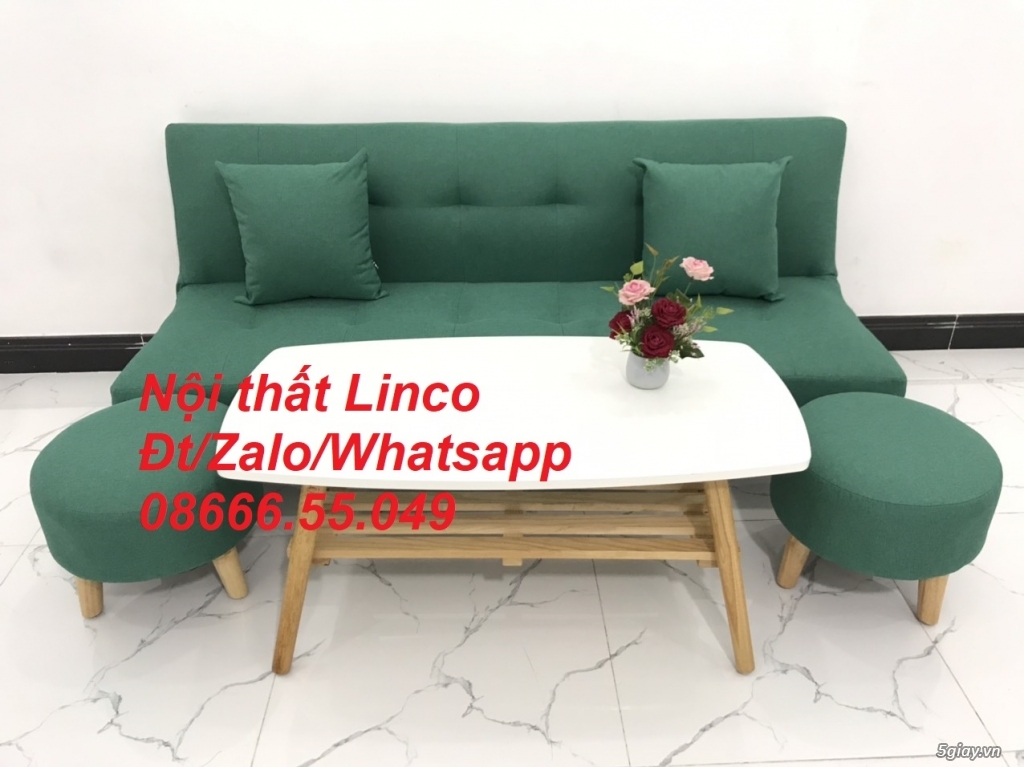 Bộ ghế  sofa bed giường xanh ngọc rẻ đẹp tại Nội Thất Linco Quảng Trị - 2
