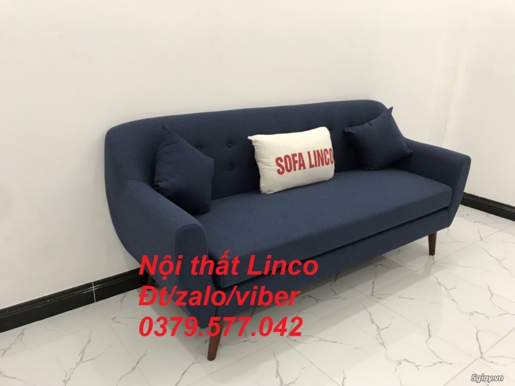 Bộ bàn ghế sopha salon Sofa băng xanh dương đậm đen Linco Đà Nẵng - 4