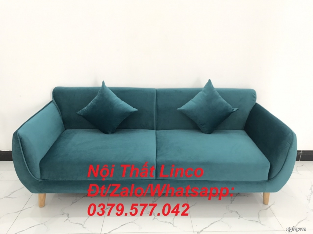 Bộ ghế sofa băng văng 1m9 xanh cổ vịt lá cây hiện đại Linco Lâm Đồng - 1
