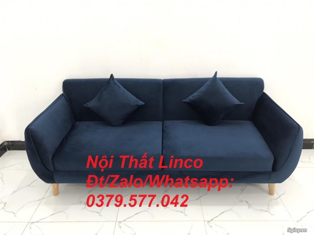 Bộ ghế sofa băng giá rẻ, ghế sofa băng màu xanh dương đen ở Quảng Nam - 2
