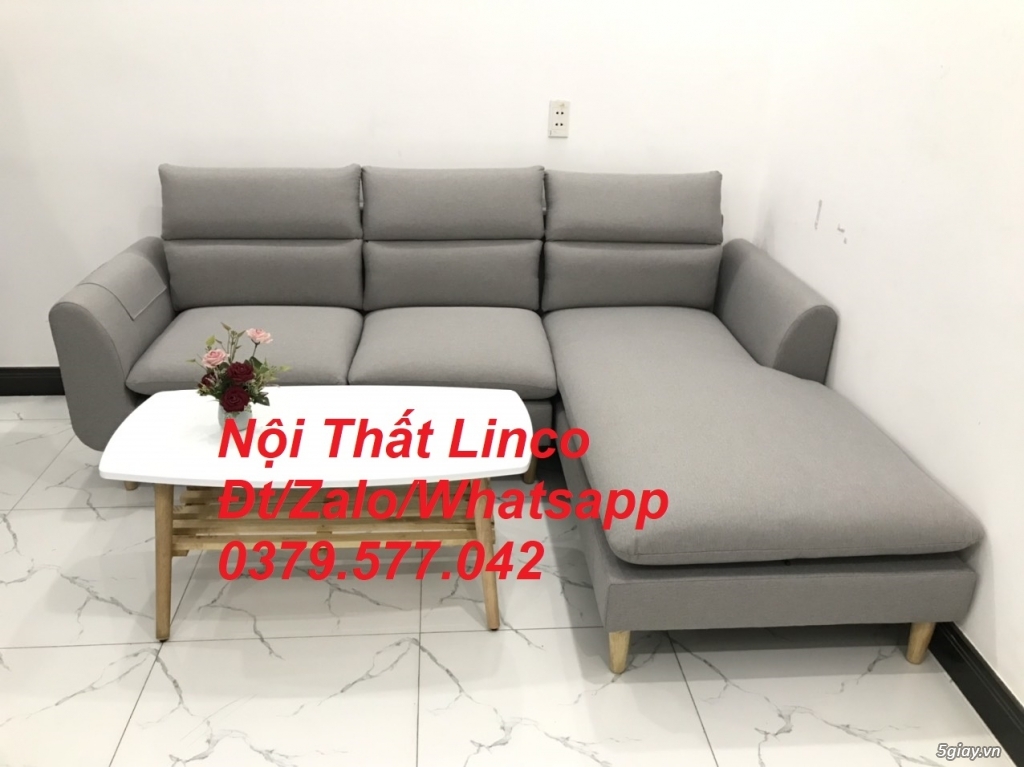 Sofa góc giá rẻ Ghế sofa góc L xám trắng đẹp giá rẻ nhỏ Quảng Nam - 5