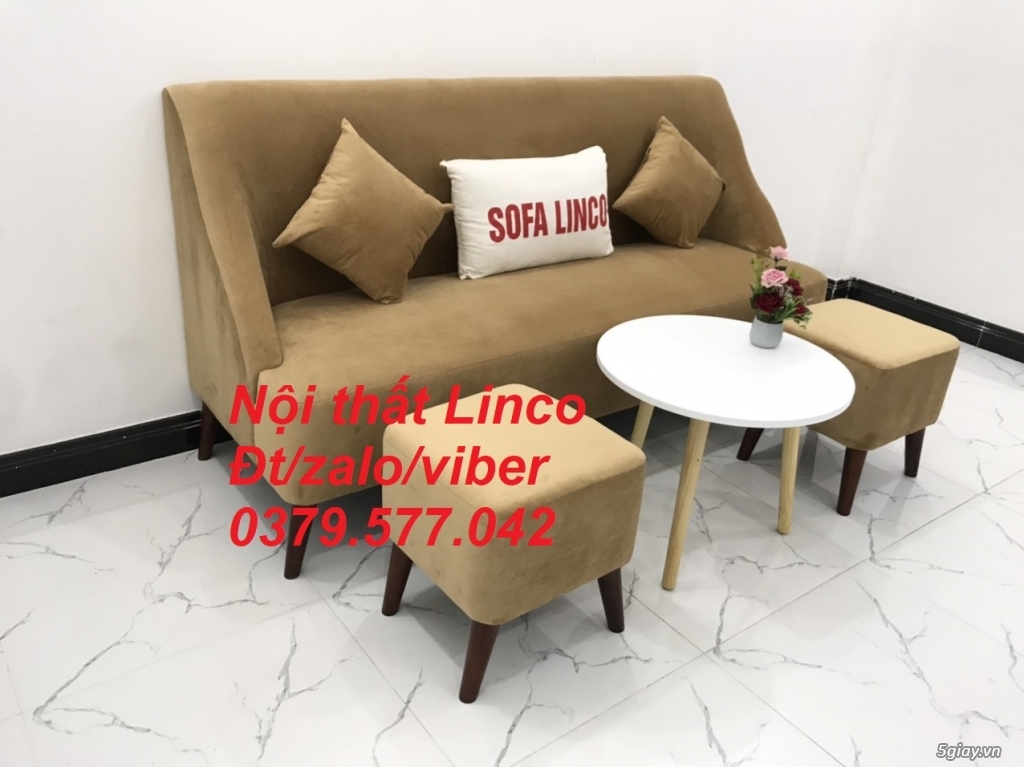 Bộ bàn ghế Sofa salong băng văng dài màu nâu giá rẻ Linco Bình Phước - 5
