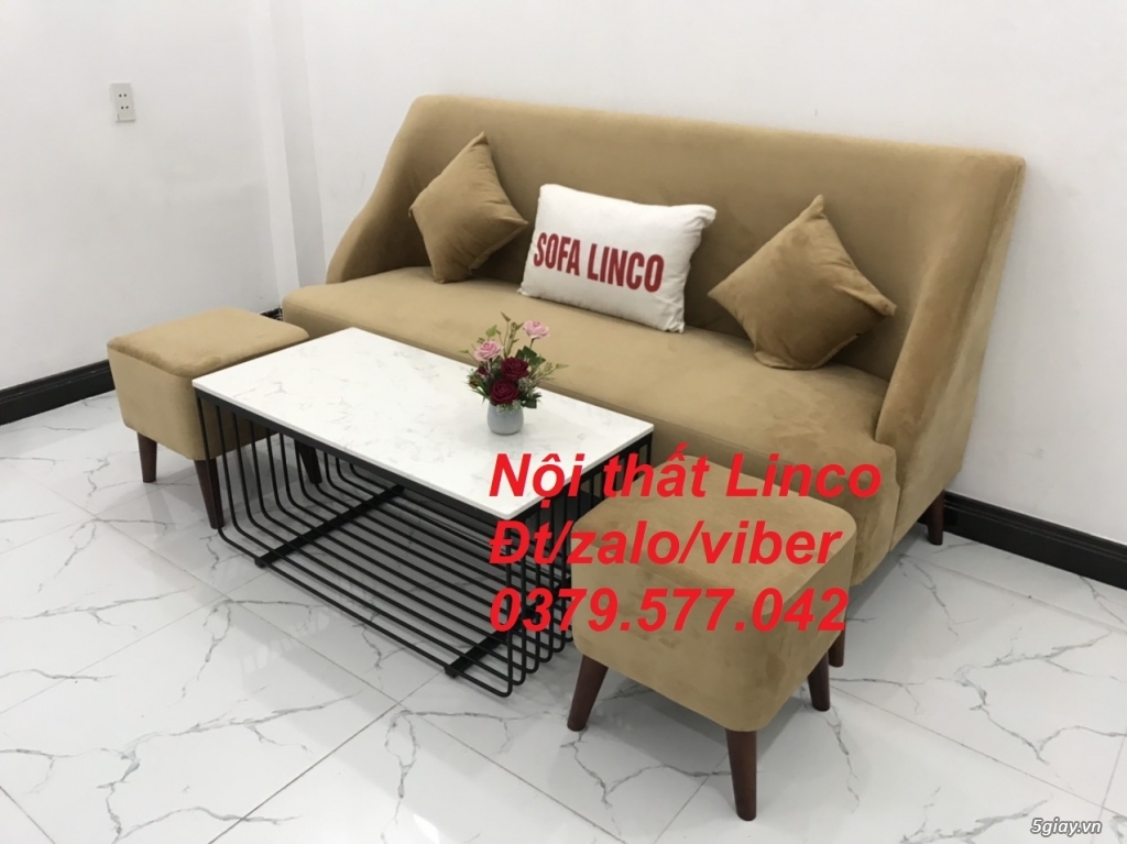 Bộ bàn ghế Sofa salong băng văng dài màu nâu giá rẻ Linco Bình Phước - 2
