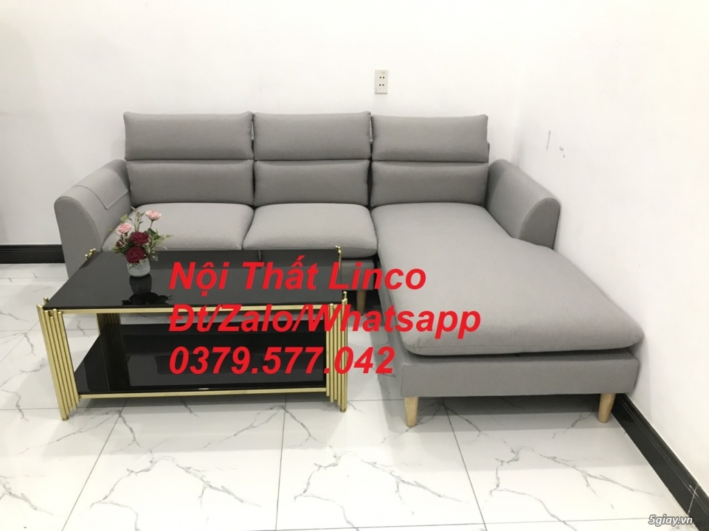 Sofa góc giá rẻ Ghế sofa góc L xám trắng đẹp giá rẻ nhỏ Quảng Nam - 4