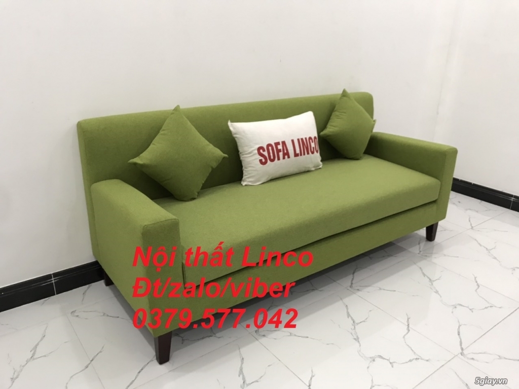 Bộ bàn ghế sopha sofa băng văng xanh lá giá rẻ vải đẹp nhỏ ở Vũng Tàu - 3