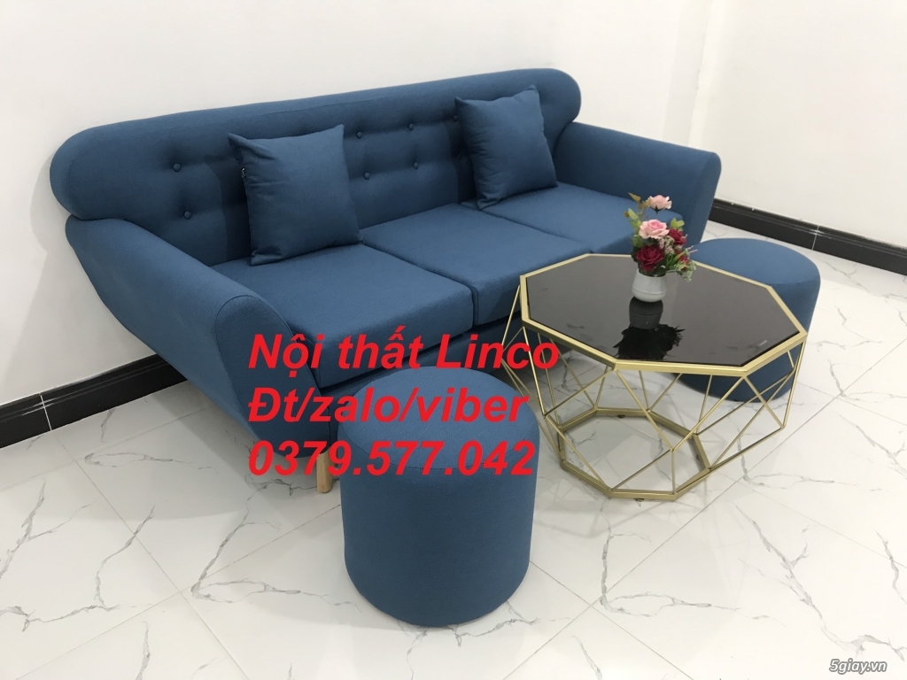 Sofa băng nhỏ giá rẻ Sofa văng màu xanh dương nước biển Linco Lâm Đồng - 3