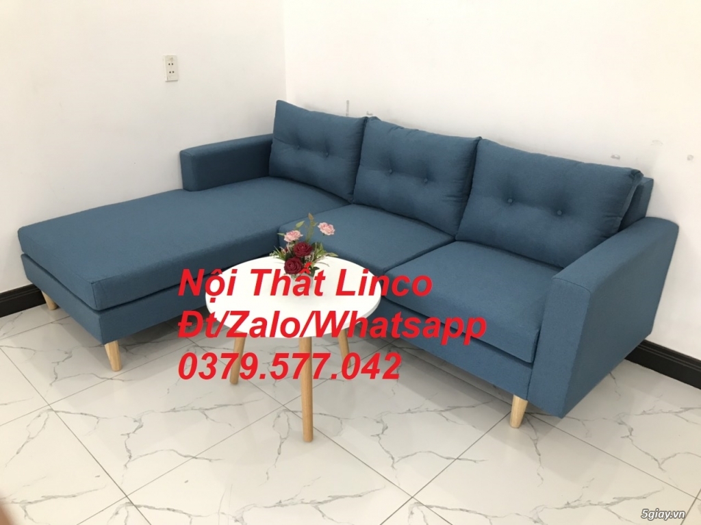 Ghế sofa góc phòng khách Sofa góc L xanh dương giá rẻ Linco Lâm Đồng - 5