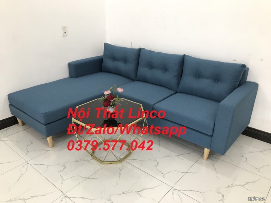 Ghế sofa góc phòng khách Sofa góc L xanh dương giá rẻ Linco Lâm Đồng - 2