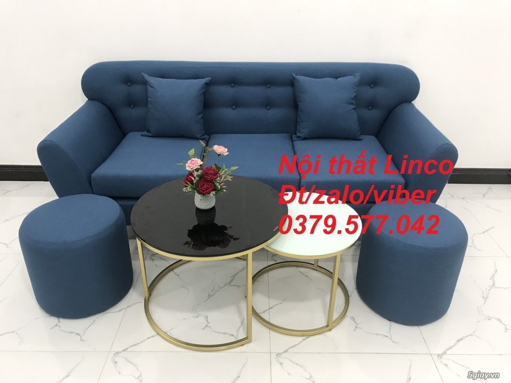 Sofa băng nhỏ giá rẻ Sofa văng màu xanh dương nước biển Linco Lâm Đồng - 2