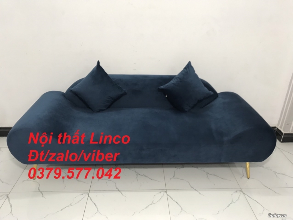 Bộ ghế sopha sofa văng băng thuyền màu xanh dương đậm giá rẻ Lâm Đồng - 1