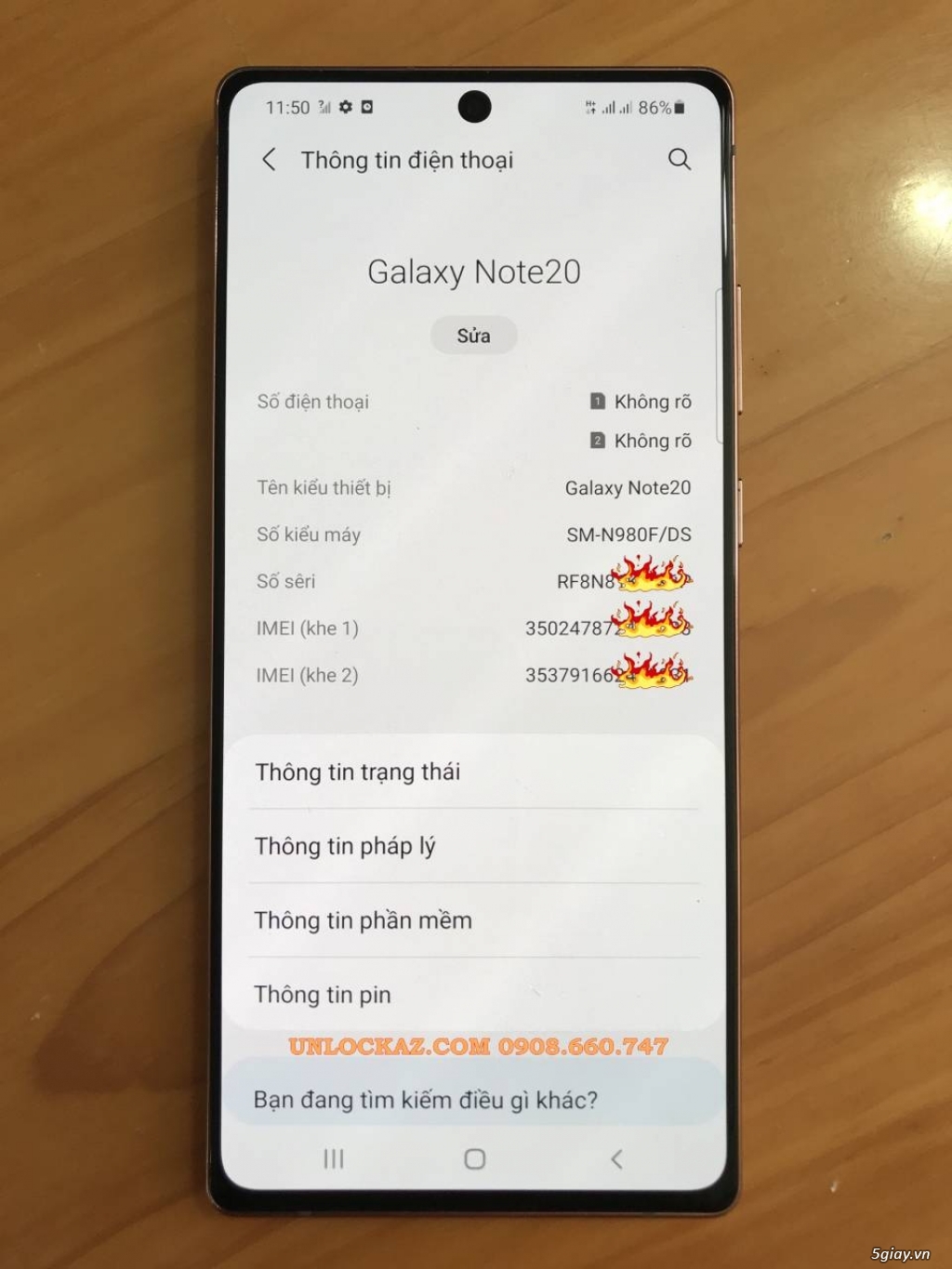 Mở khóa Samsung Galaxy Note 20 Ultra 5G điện thoại này đã bị mất - 1