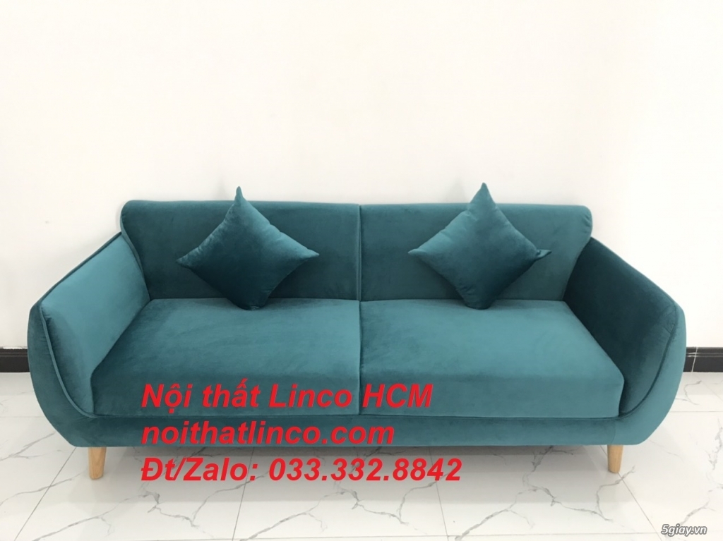 Bộ ghế sofa băng văng 1m9 xanh cổ vịt lá cây hiện đại Linco Tphcm HCM - 2