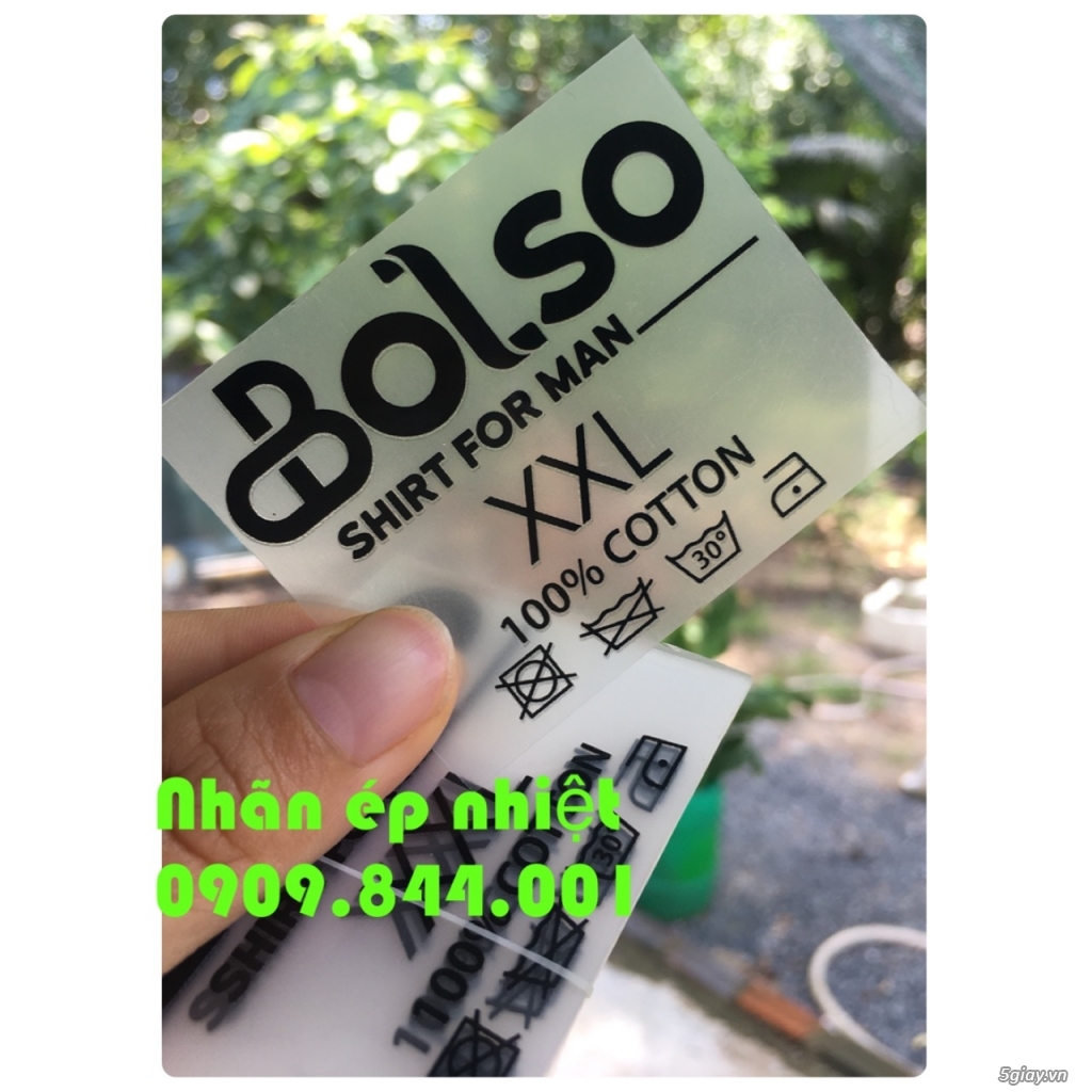 Nhãn ép nhiệt ( tem mác ép nhiệt)